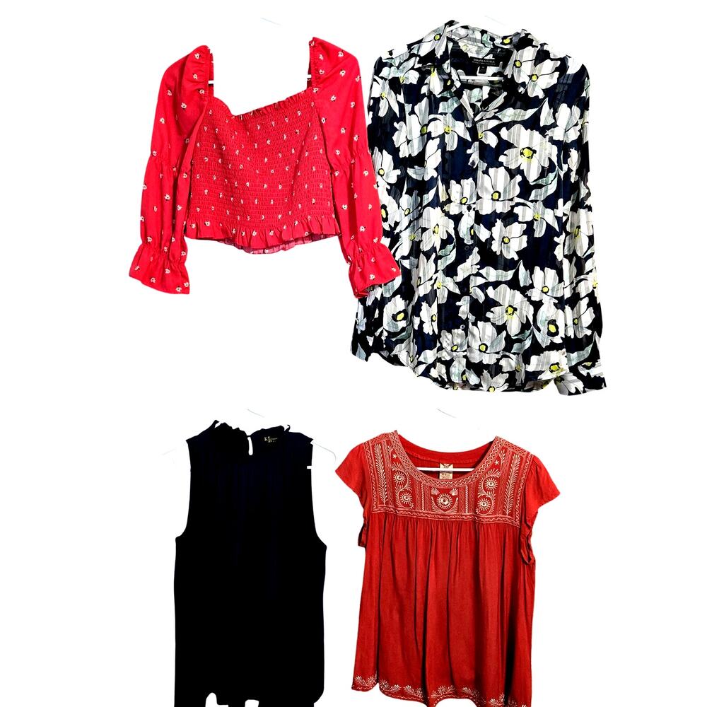 Women's Medium 8 10 Tops Shirts Blouses Wholesale Bulk Lot of 4 M